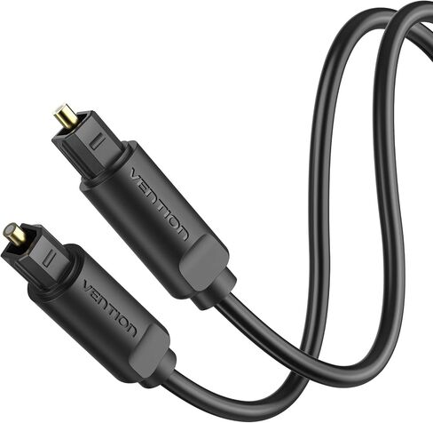 VENTION Digital Optical Audio Cable 3.3ft Fiber Toslink Audio Cord S/PDIF Port for Blu-ray CD DVD, Sound Bar,Smart TV, Home Theater, Xbox, PS4 in Kuwait