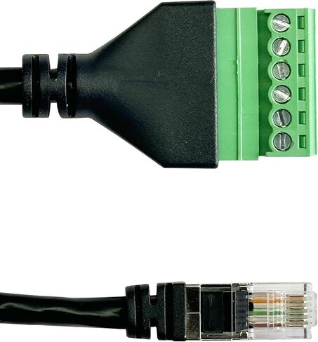 2Pcs RJ11 Male to 6 Pins Screw Terminal Block Adapter for Cat3 Telephone Handset Cords Extender Cable, RJ12 6P6C to 6pin Terminal Extension Cable in Saudi Arabia