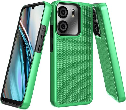 حافظة هاتف BLU View 5 مع واقي شاشة من الزجاج المقوى، غطاء حماية مزدوج الطبقات عالي التحمل ضد الصدمات لهاتف BLU View 5 (أخضر) in Kuwait
