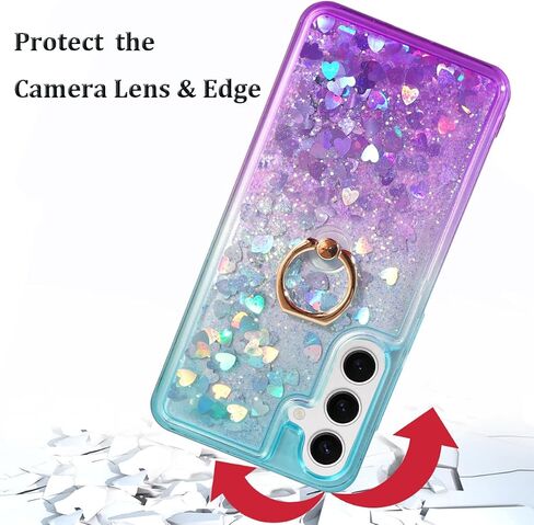 Galaxy S24 Plus Case, Galaxy S24 Plus Glitter Case Clear Sparkle Floating Liquid Soft TPU Cushion Luxury Fashion Girly Women Cute Case for Samsung Galaxy S24 Plus (Christmas Tree) in Saudi Arabia