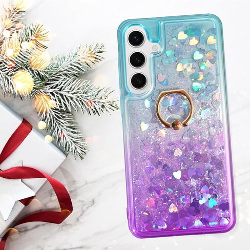 Galaxy S24 Plus Case, Galaxy S24 Plus Glitter Case Clear Sparkle Floating Liquid Soft TPU Cushion Luxury Fashion Girly Women Cute Case for Samsung Galaxy S24 Plus (Christmas Tree) in Saudi Arabia