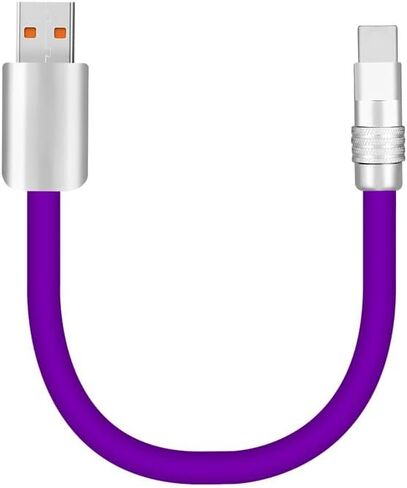 لطيف السمين - كابل بنك الطاقة ودية قصيرة USB كابل شحن سميكة سيليكون سلك شحن الهواتف أقراص USB-C إلى USB كابل A، برتقالي، نوع C إلى نوع C، 0.32 قدم in Saudi Arabia