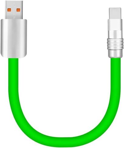 لطيف السمين - كابل بنك الطاقة ودية قصيرة USB كابل شحن سميكة سيليكون سلك شحن الهواتف أقراص USB-C إلى USB كابل A، برتقالي، نوع C إلى نوع C، 0.32 قدم in Saudi Arabia