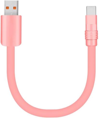 لطيف السمين - كابل بنك الطاقة ودية قصيرة USB كابل شحن سميكة سيليكون سلك شحن الهواتف أقراص USB-C إلى USB كابل A، برتقالي، نوع C إلى نوع C، 0.32 قدم in Saudi Arabia