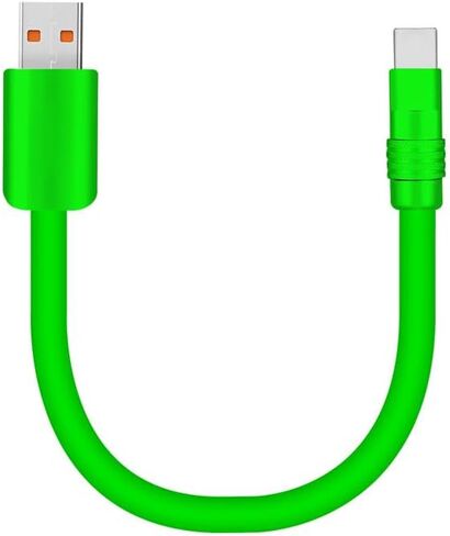 لطيف السمين - كابل بنك الطاقة ودية قصيرة USB كابل شحن سميكة سيليكون سلك شحن الهواتف أقراص USB-C إلى USB كابل A، برتقالي، نوع C إلى نوع C، 0.32 قدم in Saudi Arabia