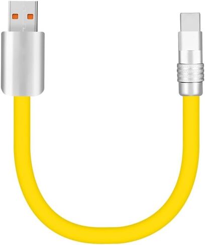 لطيف السمين - كابل بنك الطاقة ودية قصيرة USB كابل شحن سميكة سيليكون سلك شحن الهواتف أقراص USB-C إلى USB كابل A، برتقالي، نوع C إلى نوع C، 0.32 قدم in Saudi Arabia