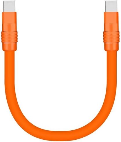 لطيف السمين - كابل بنك الطاقة ودية قصيرة USB كابل شحن سميكة سيليكون سلك شحن الهواتف أقراص USB-C إلى USB كابل A، برتقالي، نوع C إلى نوع C، 0.32 قدم in Saudi Arabia