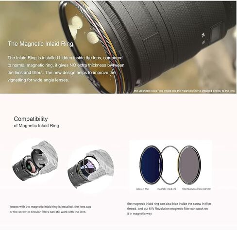 Kase Wolverine Revolution 58mm Pro ND Filter Kit Magnetic Shockproof Tempered Optical Glass w Color Coded Rings inc CPL ND8 ND64 ND1000 Lens Cap & Case in Saudi Arabia