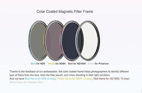 Kase Wolverine Revolution 58mm Pro ND Filter Kit Magnetic Shockproof Tempered Optical Glass w Color Coded Rings inc CPL ND8 ND64 ND1000 Lens Cap & Case in Saudi Arabia