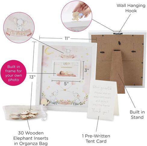 كيت أسبن بينك وودلاند ديكورات استحمام الطفل بديل لكتاب الضيوف مع حشوات خشبية تيدي بير، ديكور حضانة وودلاند in Kuwait