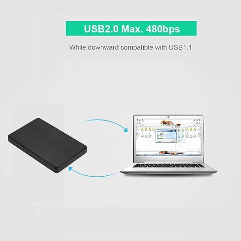 صندوق القرص الصلب المحمول بمنفذ متوازي IDE مقاس 2.5 بوصة، صندوق قرص صلب محمول عالي السرعة مع وحدة تخزين خارجية، مناسب لأجهزة الكمبيوتر المحمولة التي تعمل بنظام Windows (بدون براغي) in Saudi Arabia