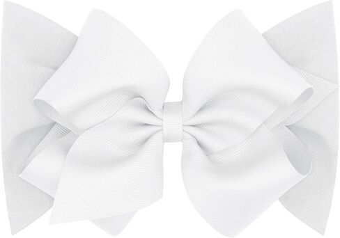 Wee Ones Baby Girls' Grosgrain Bow on Matching Cotton Jersey Headband, Handmade, Infant 6-24 Months, White in Kuwait