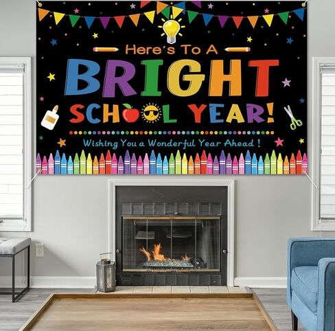 لافتة خلفية للعام الدراسي المشرق للعودة إلى المدرسة، خلفية تصوير فوتوغرافي لليوم الأول من المدرسة، لافتة للأطفال في الفصل الدراسي للعودة إلى المدرسة، ديكور خلفية لحفلات الصور، دعامات سوداء in Kuwait