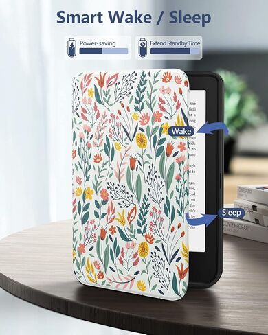 MoKo Case for Kobo Clara BW/Clara Colour/Clara 2E 6", Ultra Slim Lightweight with Auto Wake/Sleep Cover Folio Case for Kobo Clara BW/Clara Colour 6" 2024, Flowers in Saudi Arabia