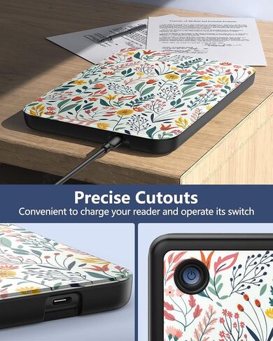 MoKo Case for Kobo Clara BW/Clara Colour/Clara 2E 6", Ultra Slim Lightweight with Auto Wake/Sleep Cover Folio Case for Kobo Clara BW/Clara Colour 6" 2024, Flowers in Saudi Arabia