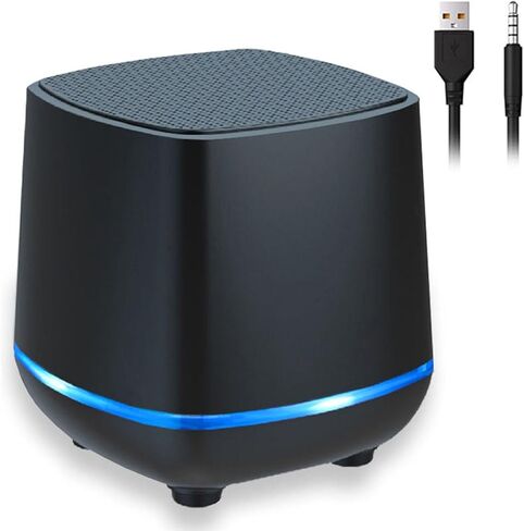 Computer Speakers for Desktop PC,Small Computer Speakers with RGB Light,USB Powered Hi-Fi Stereo Audio System Monitors Tablets Desktop with 3.5mm Aux,for Home Office PC Laptop Tablet in Kuwait