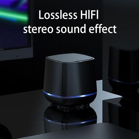 Computer Speakers for Desktop PC,Small Computer Speakers with RGB Light,USB Powered Hi-Fi Stereo Audio System Monitors Tablets Desktop with 3.5mm Aux,for Home Office PC Laptop Tablet in Kuwait