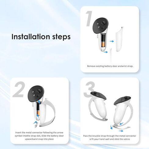 مقابض تحكم Maecker VR، أشرطة نشطة بمفاصل قابلة للتعديل متوافقة مع Meta Quest 3، غطاء أشرطة التحكم لملحقات Quest 3 in Kuwait