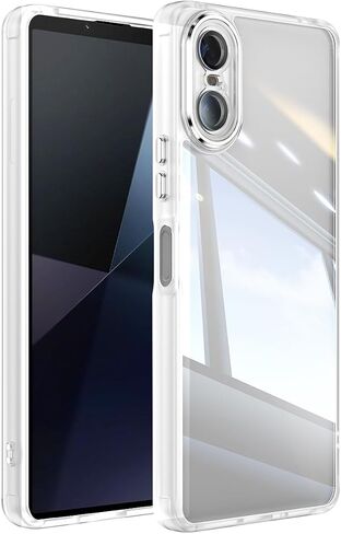 QUIETIP Case Compatible with Sony Xperia 10 VI 5G with Screen Protector,TPU + Clear Acrylic + Metal Keypad Protective Cover,Black in Saudi Arabia