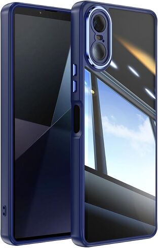QUIETIP Case Compatible with Sony Xperia 10 VI 5G with Screen Protector,TPU + Clear Acrylic + Metal Keypad Protective Cover,Black in Saudi Arabia