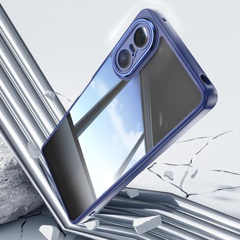 QUIETIP Case Compatible with Sony Xperia 10 VI 5G with Screen Protector,TPU + Clear Acrylic + Metal Keypad Protective Cover,Black in Saudi Arabia
