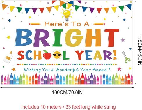 لافتة خلفية للعام الدراسي المشرق للعودة إلى المدرسة، خلفية تصوير فوتوغرافي لليوم الأول من المدرسة، لافتة للأطفال في الفصل الدراسي للعودة إلى المدرسة، ديكور خلفية لحفلات الصور، دعامات بيضاء in Kuwait