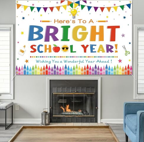 لافتة خلفية للعام الدراسي المشرق للعودة إلى المدرسة، خلفية تصوير فوتوغرافي لليوم الأول من المدرسة، لافتة للأطفال في الفصل الدراسي للعودة إلى المدرسة، ديكور خلفية لحفلات الصور، دعامات بيضاء in Kuwait