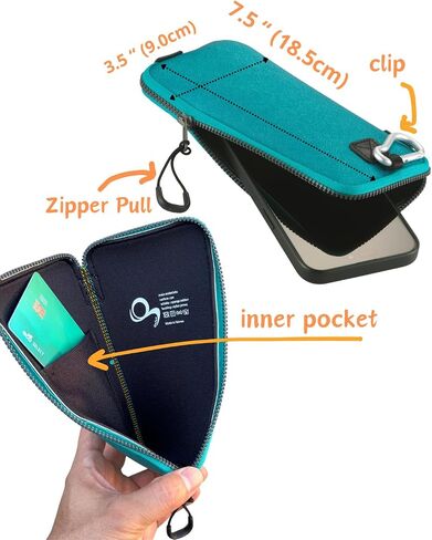 Phone Sleeve Lightweight Cell Phone Pouch for Mobile Protection, Slim Fit and Durable, with Clip-on for Easy Carrying, Enough for 6.1" to 6.9" Phone [ Blue ] in Saudi Arabia