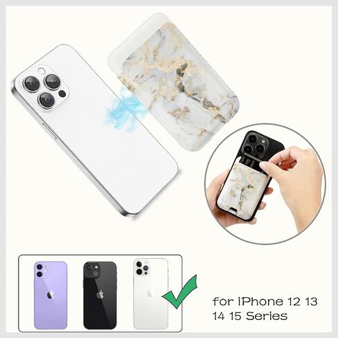 Compatible with Magsafe Wallet Magnetic Card Holder -Green Leaf Phone Wallets for Women Girls Cute Pattern for iPhone 16/15/14/13/12 Series, Fit 3 Cards in Saudi Arabia