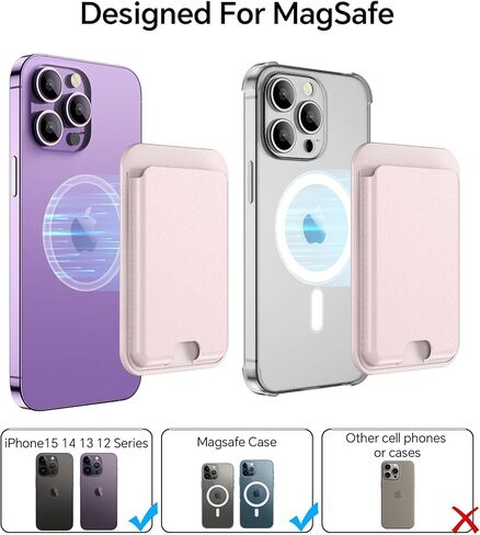 محفظة هاتف مغناطيسية من Coolpow لمحفظة Apple Magsafe 【مغناطيس فائق】 لحامل بطاقات محفظة iPhone لمحفظة Apple Magsafe لهاتف iPhone 15 14 13 12 Pro Max Plus mini Mag Safe Wallet in Kuwait