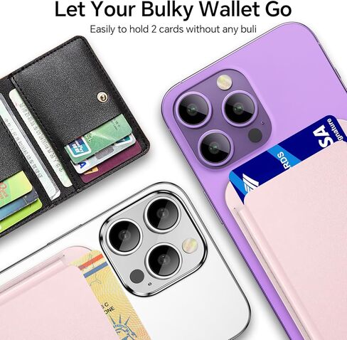 محفظة هاتف مغناطيسية من Coolpow لمحفظة Apple Magsafe 【مغناطيس فائق】 لحامل بطاقات محفظة iPhone لمحفظة Apple Magsafe لهاتف iPhone 15 14 13 12 Pro Max Plus mini Mag Safe Wallet in Kuwait