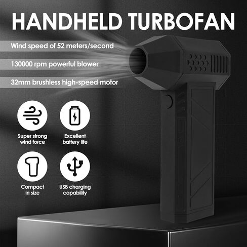 منفاخ جت صغير، 130000 دورة في الدقيقة، منفاخ هواء جاف فائق النفاثة لاسلكي، سرعة قابلة للتعديل، منفاخ هواء بمروحة نفاثة صغيرة مع 3 تصميمات خفيفة، مروحة قوية محمولة باليد للتنظيف، في الهواء الطلق in Kuwait