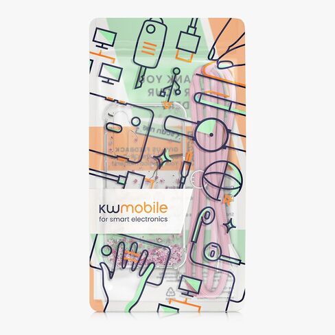 kwmobile Crossbody Case Compatible with Samsung Galaxy A15 5G Case Strap - Palm Leaves Yellow/Grey/Transparent in Saudi Arabia