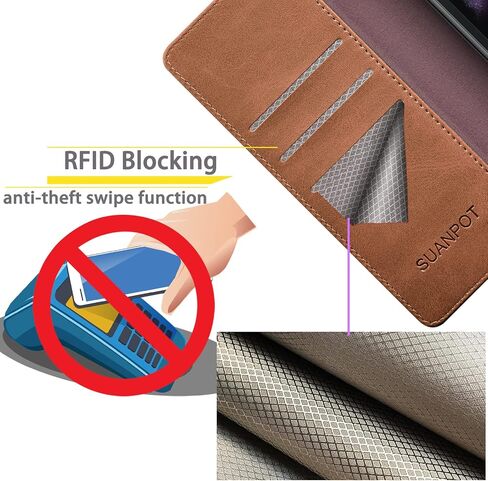 SUANPOT for Samsung Galaxy Z Fold 6 5G Wallet case with RFID Blocking Credit Card Holder,Flip Book PU Leather Phone case Cover Cellphone Women Men for Samsung Z Fold6 case(Wine Red) in Kuwait