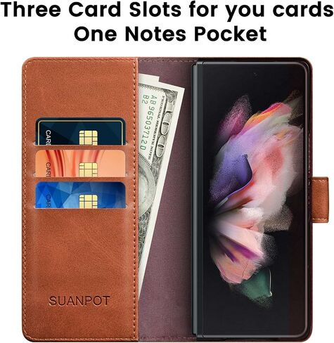 SUANPOT for Samsung Galaxy Z Fold 6 5G Wallet case with RFID Blocking Credit Card Holder,Flip Book PU Leather Phone case Cover Cellphone Women Men for Samsung Z Fold6 case(Wine Red) in Kuwait