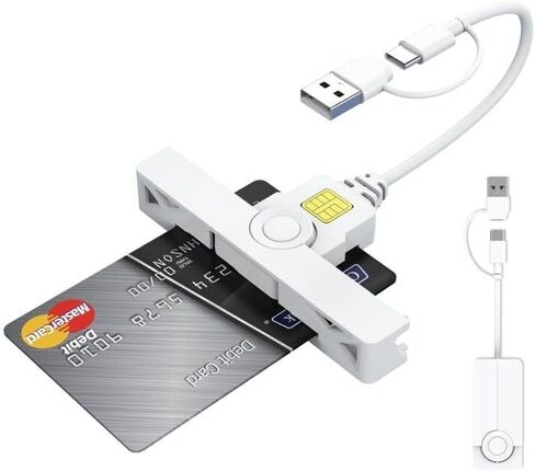 قارئ بطاقات USB/USB C CAC، قارئ بطاقات CAC وصول مشترك USB عسكري من النوع C قارئ بطاقات ذكية USB متوافق مع نظام التشغيل Windows وMac OS Mini Fold Plug and Play in Saudi Arabia