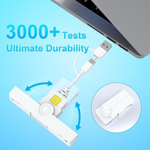 قارئ بطاقات USB/USB C CAC، قارئ بطاقات CAC وصول مشترك USB عسكري من النوع C قارئ بطاقات ذكية USB متوافق مع نظام التشغيل Windows وMac OS Mini Fold Plug and Play in Saudi Arabia