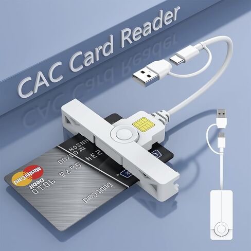 قارئ بطاقات USB/USB C CAC، قارئ بطاقات CAC وصول مشترك USB عسكري من النوع C قارئ بطاقات ذكية USB متوافق مع نظام التشغيل Windows وMac OS Mini Fold Plug and Play in Saudi Arabia