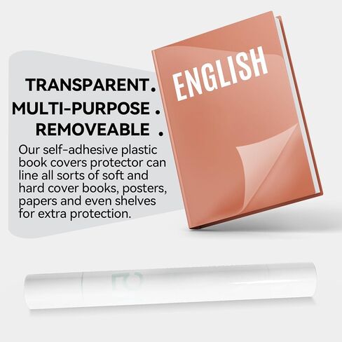 ورق لاصق شفاف للتغليف ذاتي اللصق مقاس 12 بوصة × 19.7 قدمًا، أوراق تغليف ذاتية اللصق، لفات ذاتية اللصق متعددة الأغراض للحرف اليدوية ذات غلاف ورقي يغطي المستندات in Kuwait