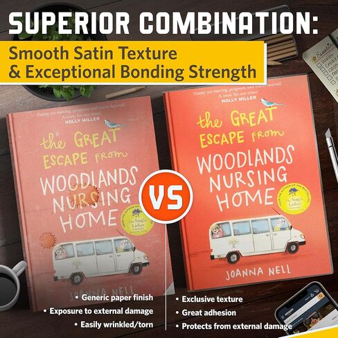 أوراق تغليف ورق لاصقة شفافة غير لامعة ذاتية اللصق مقاس 8.5 × 11، لمسة نهائية ناعمة من الساتان لا تحتاج إلى آلة، أوراق تغليف ذاتية الغلق، بسمك 4 مل، 10 عبوات in Kuwait