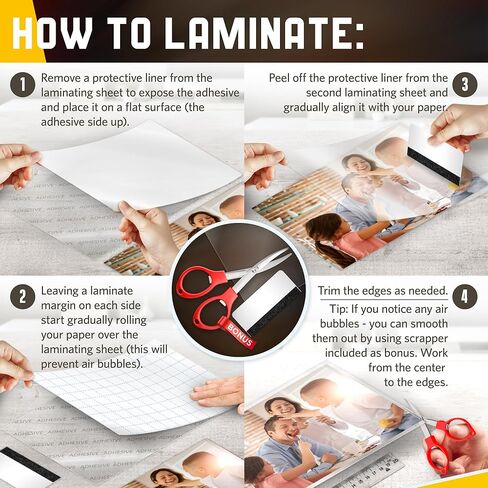 أوراق تغليف ورق لاصقة شفافة غير لامعة ذاتية اللصق مقاس 8.5 × 11، لمسة نهائية ناعمة من الساتان لا تحتاج إلى آلة، أوراق تغليف ذاتية الغلق، بسمك 4 مل، 10 عبوات in Kuwait