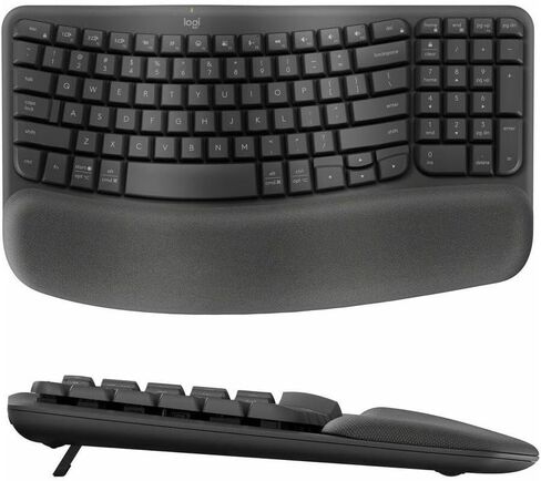 لوجيتك - مجموعة مفاتيح Wave Keys MK670 Combo المريحة من لوحة المفاتيح والماوس اللاسلكية لنظام التشغيل Windows/Mac مع مسند راحة اليد المتكامل - الجرافيت (متجدد) in Saudi Arabia