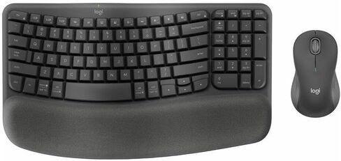 لوجيتك - مجموعة مفاتيح Wave Keys MK670 Combo المريحة من لوحة المفاتيح والماوس اللاسلكية لنظام التشغيل Windows/Mac مع مسند راحة اليد المتكامل - الجرافيت (متجدد) in Saudi Arabia