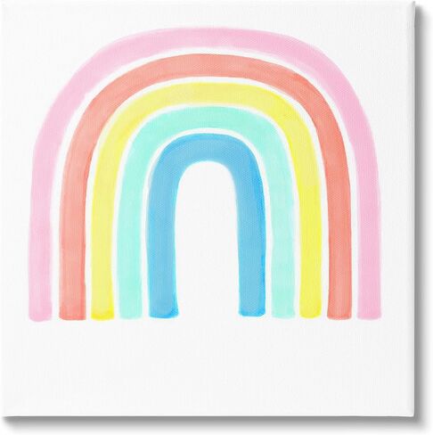 Stupell Industries Soft Pastel Rainbow Personalized Canvas Wall Art by Reesa Qualia in Saudi Arabia