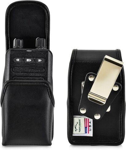 Made for Motorola Minitor VI (6) Voice Pager Fire Radio Two-Tone Voice Pager‎ Radio Black Leather Fitted Case with Heavy Duty Metal Ratcheting Removable Metal Belt Clip in Kuwait