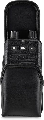 Made for Motorola Minitor VI (6) Voice Pager Fire Radio Two-Tone Voice Pager‎ Radio Black Leather Fitted Case with Heavy Duty Metal Ratcheting Removable Metal Belt Clip in Kuwait