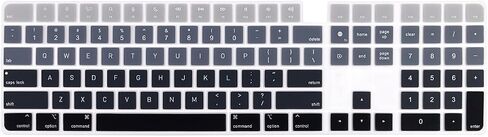غطاء لوحة مفاتيح سيليكون للوحة مفاتيح Apple Magic مع Touch ID - موديل A2520 | 2022 Mac Studio و2021 iMac 24 بوصة M1 Chip | مضاد للغبار (أسود) in Saudi Arabia