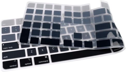 غطاء لوحة مفاتيح سيليكون للوحة مفاتيح Apple Magic مع Touch ID - موديل A2520 | 2022 Mac Studio و2021 iMac 24 بوصة M1 Chip | مضاد للغبار (أسود) in Saudi Arabia