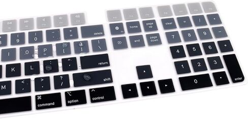 غطاء لوحة مفاتيح سيليكون للوحة مفاتيح Apple Magic مع Touch ID - موديل A2520 | 2022 Mac Studio و2021 iMac 24 بوصة M1 Chip | مضاد للغبار (أسود) in Saudi Arabia