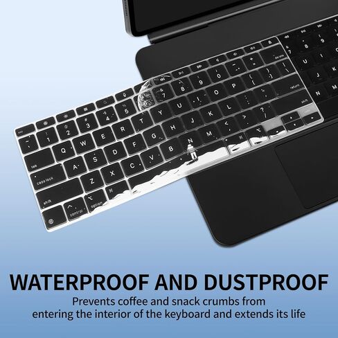 غطاء لوحة المفاتيح IMMOENUC لجهاز iPad Pro M4 (A2925/A2926) 2024، لوحة المفاتيح السحرية (إصدار الولايات المتحدة) 13 بوصة، غشاء واقي لوحة المفاتيح الملون، مادة سيليكون رقيقة مقاومة للماء (أسود ترابي) in Saudi Arabia